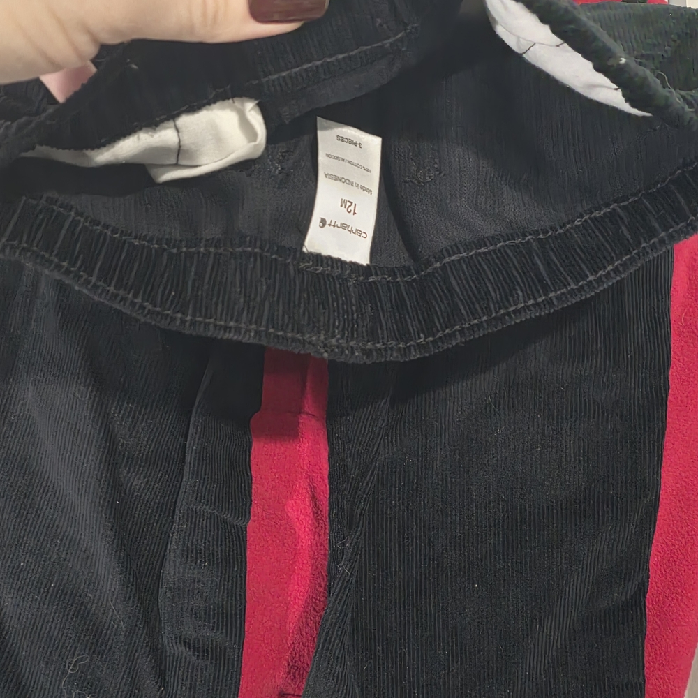 Carhartt Set: Vest, Plaid Shirt, Black Corduroy Pants 12m NWOT - Picture 7 of 11